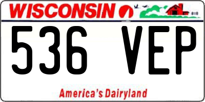 WI license plate 536VEP