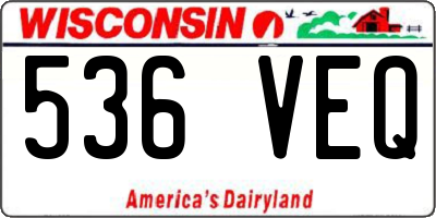 WI license plate 536VEQ