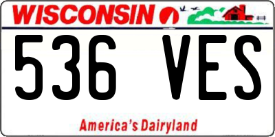 WI license plate 536VES