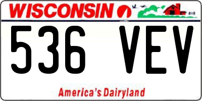WI license plate 536VEV