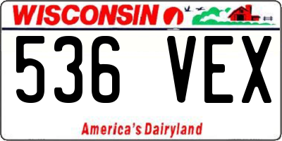 WI license plate 536VEX