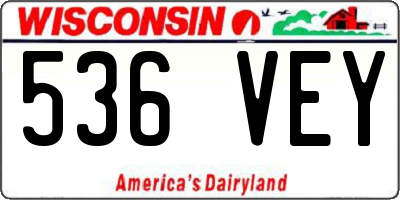WI license plate 536VEY