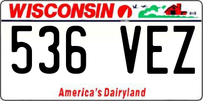 WI license plate 536VEZ