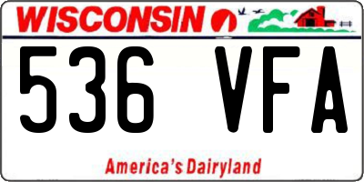 WI license plate 536VFA