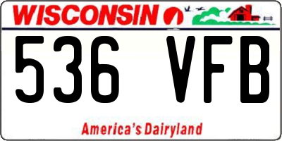 WI license plate 536VFB