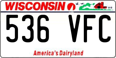 WI license plate 536VFC