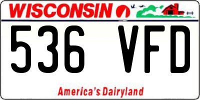 WI license plate 536VFD
