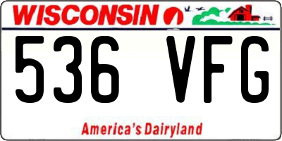 WI license plate 536VFG