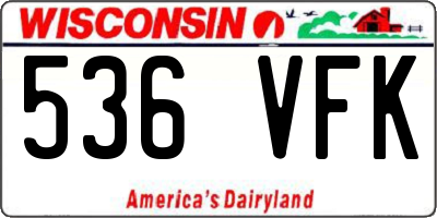 WI license plate 536VFK