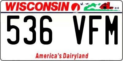 WI license plate 536VFM
