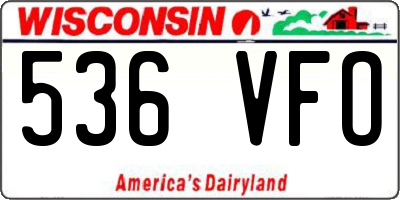 WI license plate 536VFO