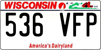 WI license plate 536VFP