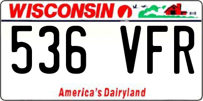 WI license plate 536VFR