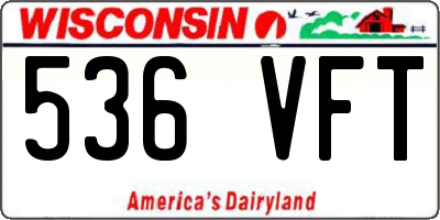 WI license plate 536VFT