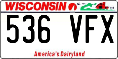WI license plate 536VFX