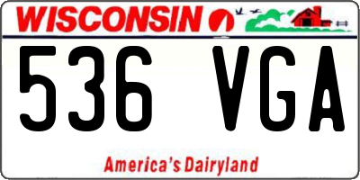 WI license plate 536VGA