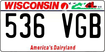 WI license plate 536VGB