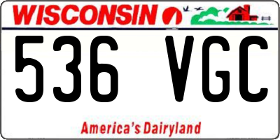 WI license plate 536VGC