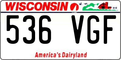 WI license plate 536VGF
