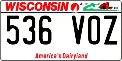 WI license plate 536VOZ