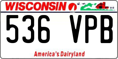 WI license plate 536VPB