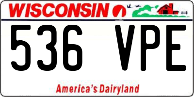 WI license plate 536VPE