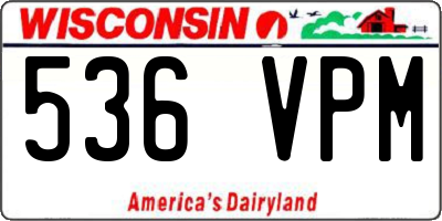 WI license plate 536VPM