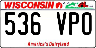 WI license plate 536VPO