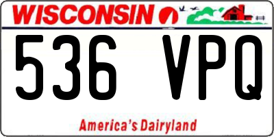 WI license plate 536VPQ