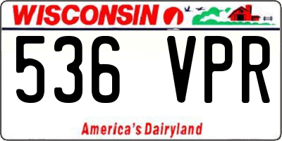 WI license plate 536VPR