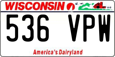 WI license plate 536VPW
