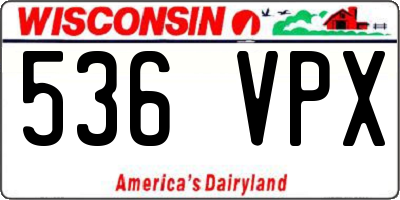 WI license plate 536VPX