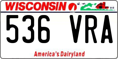 WI license plate 536VRA