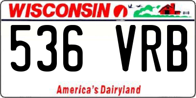 WI license plate 536VRB