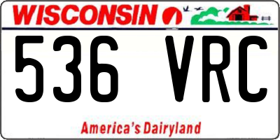 WI license plate 536VRC