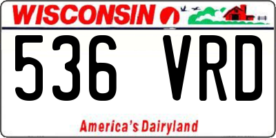 WI license plate 536VRD