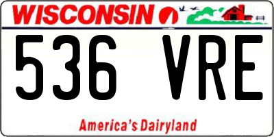 WI license plate 536VRE