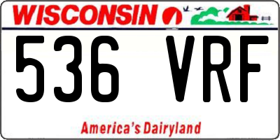 WI license plate 536VRF