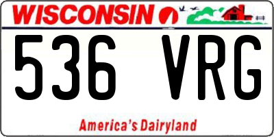 WI license plate 536VRG