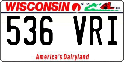 WI license plate 536VRI