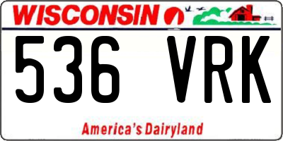 WI license plate 536VRK