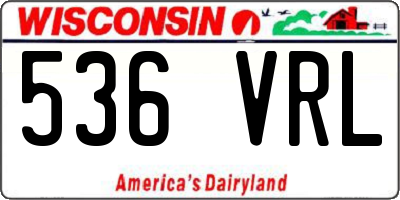 WI license plate 536VRL
