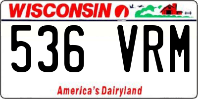WI license plate 536VRM