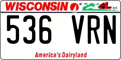WI license plate 536VRN