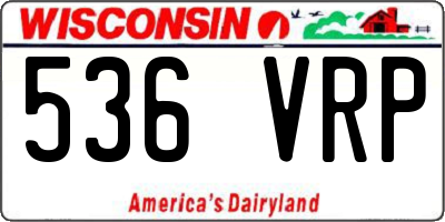 WI license plate 536VRP