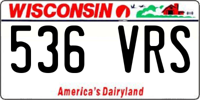 WI license plate 536VRS