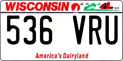 WI license plate 536VRU