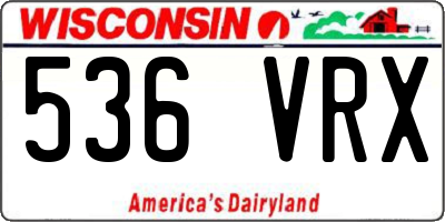WI license plate 536VRX
