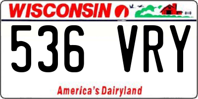 WI license plate 536VRY