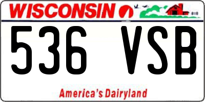 WI license plate 536VSB